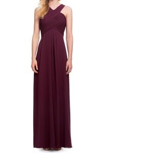 Bill Levkoff crisscross bodice chiffon gown